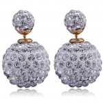 Wholesale! Korea hot new 2016 double sided pearl earrings for women trendy Rhinestone Crystal stud earrings E1360 - E1367