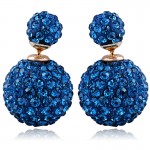 Wholesale! Korea hot new 2016 double sided pearl earrings for women trendy Rhinestone Crystal stud earrings E1360 - E1367
