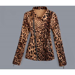 Wholesale drop ship women's plus size clothing jacket leopard pattern cropped xxxl 5xl large high street fashion vintage design