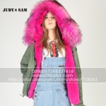 Wholesales Parka Fur Army Thick Parkas Mujer Plus Size Faux Fur inside Real Raccoon Fur Collar Hooded Winter Fur Parka Women