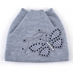 Winter Cat Beanie Hat Ladies Knit Hats For Women Beanies Caps Pearls Butterfly Diamond Beanie Touca Knitted Cap With Ear Flaps