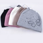 Winter Cat Beanie Hat Ladies Knit Hats For Women Beanies Caps Pearls Butterfly Diamond Beanie Touca Knitted Cap With Ear Flaps
