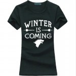 Winter Is Coming Printed Game of Thrones Women Print Letter T-Shirt Summer Casual Cotton Tops Tees 2017 Fashion