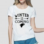 Winter Is Coming Printed Game of Thrones Women Print Letter T-Shirt Summer Casual Cotton Tops Tees 2017 Fashion