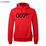 Winter Movie film James bond 007 hoodie sweatshirt brand-clothing thick cotton Pullover hoodies men fashion letters swearshirt
