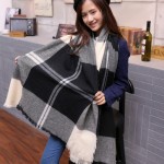 Winter Warm Scarf Women Plaid Pashmina Fashion Scarves Cashmere Scarfs Fulares Mujer Foulard Femme Hiver Woman Big Size Shawl