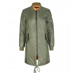 Winter army green ladies bomber jacket women's spring jackets female padded long basic coats military outerwear 2017 new