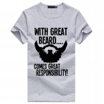 With Great Beard Comes Great Responsibility Funny Men's T-Shirt fashion hiphop fitness tops tee casual streetwear brand clothing