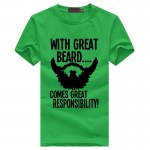 With Great Beard Comes Great Responsibility Funny Men's T-Shirt fashion hiphop fitness tops tee casual streetwear brand clothing