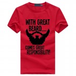 With Great Beard Comes Great Responsibility Funny Men's T-Shirt fashion hiphop fitness tops tee casual streetwear brand clothing
