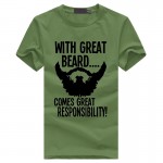 With Great Beard Comes Great Responsibility Funny Men's T-Shirt fashion hiphop fitness tops tee casual streetwear brand clothing
