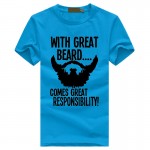 With Great Beard Comes Great Responsibility Funny Men's T-Shirt fashion hiphop fitness tops tee casual streetwear brand clothing