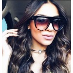 Woman oculos Flat Top Big Mirror Sun Glasses Eyewear gafas de sol Cat Eye Sunglasses Women Designer Brand Luxury oculos De Sol