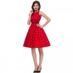 Women 2XL 3XL Plus size Vintage Dress Rockabilly Dresses 2017 Women Red Audrey Hepburn Dress Summer Polka dot Swing Vestidos