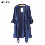 Women Asymmetric Length Sun Protection Chiffon Coat Casual Long Thin Open Stitch Jacket Summer Spring Ladies'Sweetwear Outwear