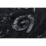 Women Black 1920s Vintage Gatsby Flapper Dress Art Nouveau Deco Sequin Beaded Fringe Fancy Costumes Summer Party Dress Vestido