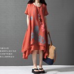 Women Casual Summer Dress 2017 Vestidos Robe Femininos Ladies loose Cotton Linen Women Dresses