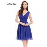 Women Clothing Dresses Alisa Pan HE03989 Double V-neck Red Plus Size Short Summer Dress Casual Dresses