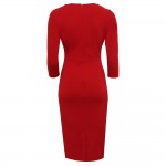 Women Dresses Hot Sale New Fashion Half Sleeve Knee-length Bodycon Pencil Party Dresses Size S M L XL XXL