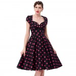Women Dresses Summer Robe Sexy Vestidos Plus Size Floral Print Retro 50s 60s Vintage Dress Hepburn Pinup Cocktail Party Dresses