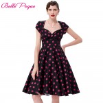 Women Dresses Summer Robe Sexy Vestidos Plus Size Floral Print Retro 50s 60s Vintage Dress Hepburn Pinup Cocktail Party Dresses