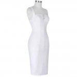 Women Elegant White Bandage Pencil Dress Ladies Fitted Bodycon Dress Summer Office Party Dresses Robe Femme Kate Kasin