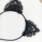 Women Fashion Black Lace Cat Ears Headband Wedding Photography Portrait Style Hair Hoop Women Fashion Black Lace Cat Ears Headband Wedding Photography Portrait Style Hair Hoop