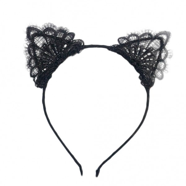 Women Fashion Black Lace Cat Ears Headband Wedding Photography Portrait Style Hair Hoop Women Fashion Black Lace Cat Ears Headband Wedding Photography Portrait Style Hair Hoop