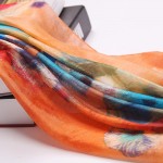 Women Long Silk Scarf Shawl Spring Autumn Female Silk Scarves Printed Summer 100% Mulberry Silk Beach Cover-ups 2017 175*110CM