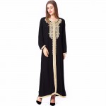 Women Maxi Long sleeve long Dress embroidery moroccan Kaftan Caftan Jilbab Islamic abaya Muslim Turkish arabic Robes gown 1629