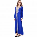 Women Maxi Long sleeve long Dress embroidery moroccan Kaftan Caftan Jilbab Islamic abaya Muslim Turkish arabic Robes gown 1629