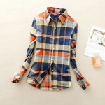 Women Shirt Blouses Plus Size 2018 Hot New Spring Flannel Cotton Long Sleeve Plaid Shirt Casual Female Loose College Style Tops