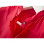 Women Silk dress Luxury 100% Natural silk Red Solid Chiffon Loose dress 3/4 sleeved 2017 Summer Vestides