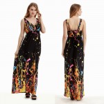 Women Summer Bohemian Beach Dress for Holiday V Neck Sleeveless Sexy Backless Bandage Dress 5XL 6XL Plus Size Dress