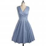 Women Summer Dress Bow V Neck Dress Vintage Retro Robe Vestidos Pin up Swing Polka Dots Rockabilly Sleeveless Pleated Dresses