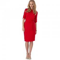 Women Summer Dress Retro Tunic Classic Bandage Elegant Dresses Black Red Blue Vestidos Office Work Midi New Fashion Dress S-2XL