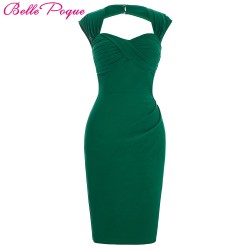 Women Summer Dress Vestidos Red Purple Green Sleeveless Sexy Party Club Dresses Big Size Vintage Pencil Bodycon Dress Elegant
