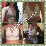 Women Summer Tops Sexy Bohemian Halter Camis Crochet Crop Top Knit Bustier Cropped Retro Strappy Bralette Camisole Crochet Blusa