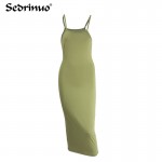 Women Summer Vestidos Cotton Tie Up Spring Bodycon Party Dress Sexy backless Criss Sleeve Night Club Bandage Dress army green