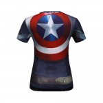 Women Superhero Superman/Captain America T Shirt The New Adventures DC Shirts Female Armor Shield Compression Fitness T-Shirts