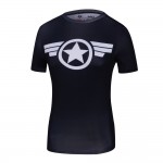 Women Superhero Superman/Captain America T Shirt The New Adventures DC Shirts Female Armor Shield Compression Fitness T-Shirts