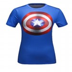 Women Superhero Superman/Captain America T Shirt The New Adventures DC Shirts Female Armor Shield Compression Fitness T-Shirts