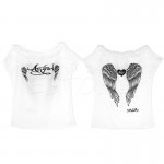 Women T shirt Back Hollow Angel Wings Tops Summer Style Lace Short Sleeve Tops Clothing