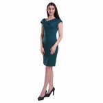 Women Trendy Bodycon Dress Fold Collar Pencil Dress OL Office Wear Sexy Brief Design Stretch Plus Size 4XL Dress For Ladies