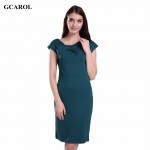 Women Trendy Bodycon Dress Fold Collar Pencil Dress OL Office Wear Sexy Brief Design Stretch Plus Size 4XL Dress For Ladies