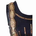 Women Vintage Inspired Shining Black Gold 1920s Beading Sequin Art Deco Gatsby Flapper Dress Sleeveless Holiday Party Dress 