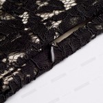 Women Vintage Patchwork Sheer Floral Lace Overlays With Mesh Details Classic Gorgeous Swing Long Maxi Evening Party Dress EA020