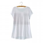 Women cotton flag print t shirt short sleeve white tees camisas femininas summer casual loose O-neck tops DT398