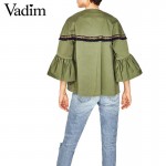Women elegant tassel flare sleeve jacket coat pockets zipper loose jackets ladies casual coats outwear capa CT1433