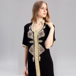 Women islamic clothing Maxi Long sleeve long Dress moroccan Kaftan embroidery dress vintage abaya Muslim Robes gown hijab style